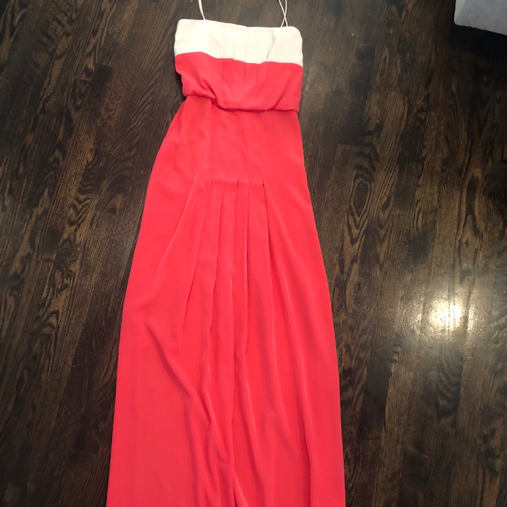 Sachin + Babi pink and beige silk maxi dress